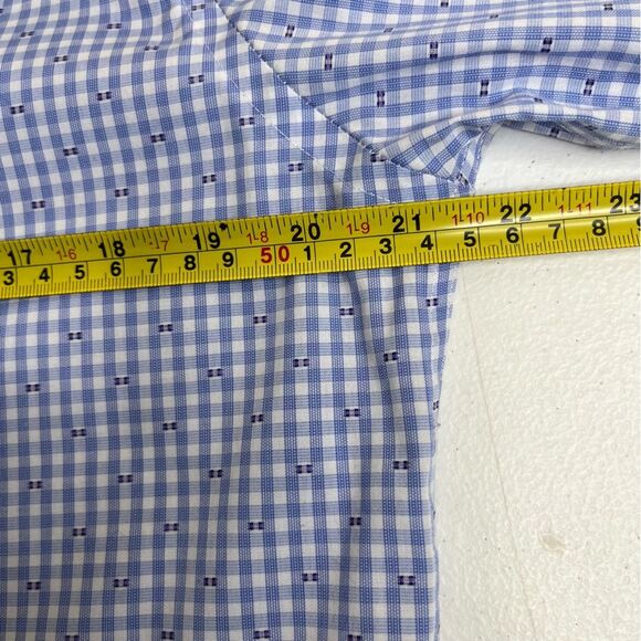 Jos A Bank Blue Textured Long Sleeve Button Front Shirt Men 15.5 - 35 Slim Fit - Picture 9 of 13